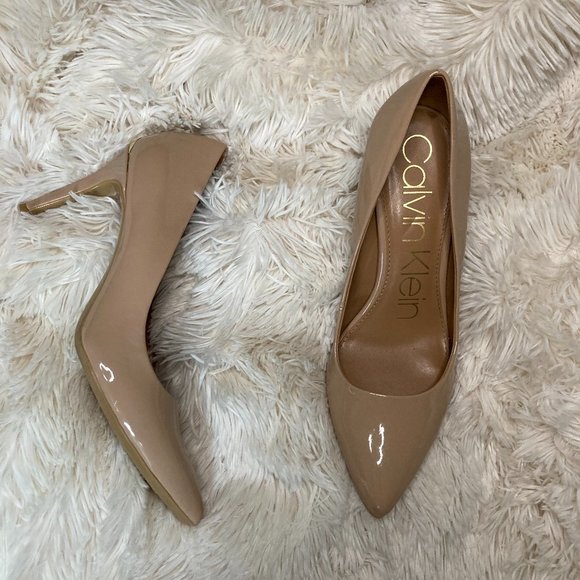 Calvin Klein Shoes - Nude Patent Leather Heels